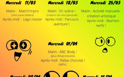 Mercredis MARS et AVRIL +6ans