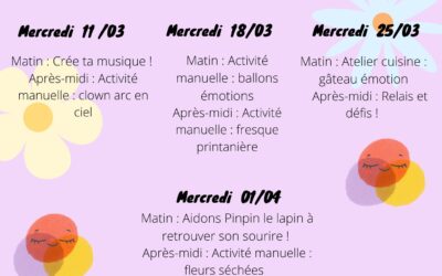 Mercredis MARS et AVRIL -6ans